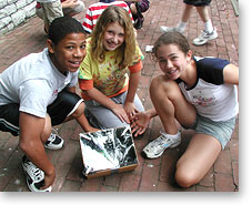 Camp EarthWays participants create insulation