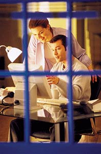 Couple at computer